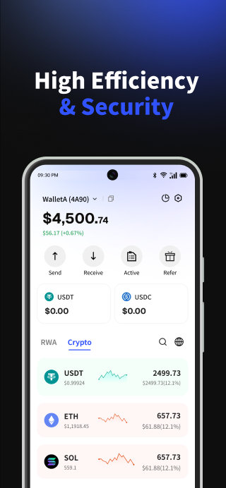 RealX wallet portfolio and security interface